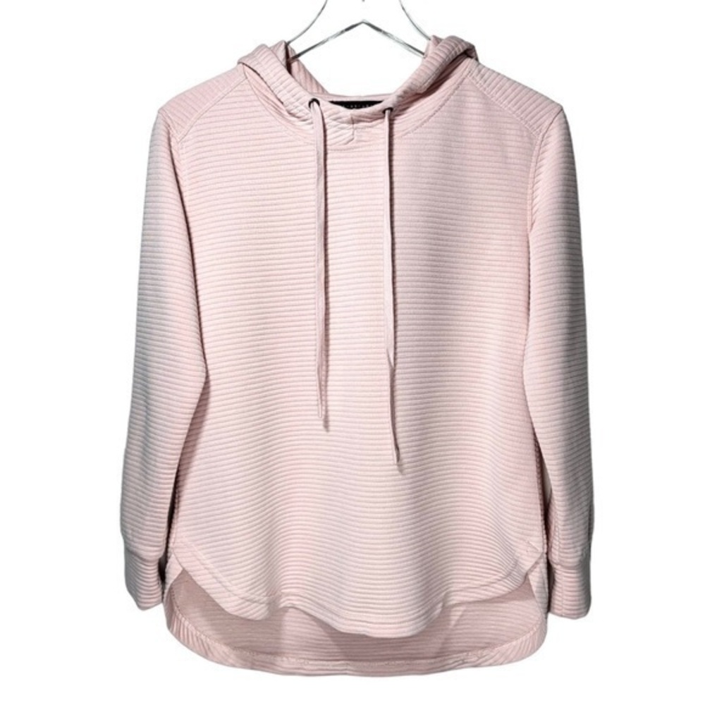 Jane and Delancey x Anthropologie Pullover Ribbed High Low Hoodie in Blush Pink